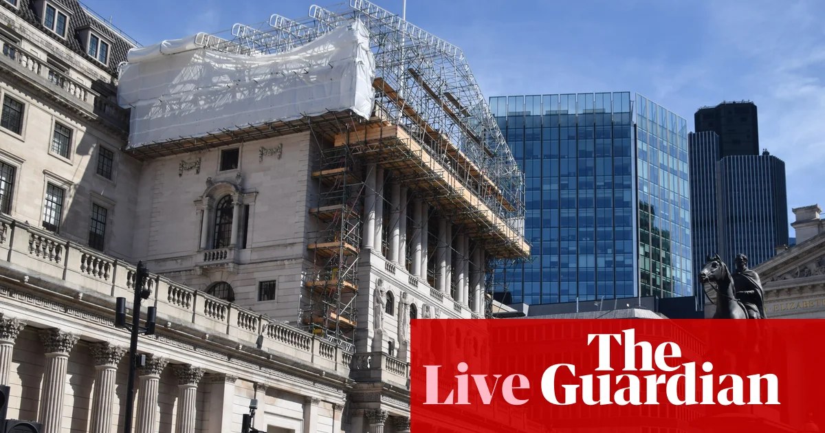 Cooling UK labour market ‘questions need’ for Bank of England rate hikes; grocery inflation slows to two-year low – business live