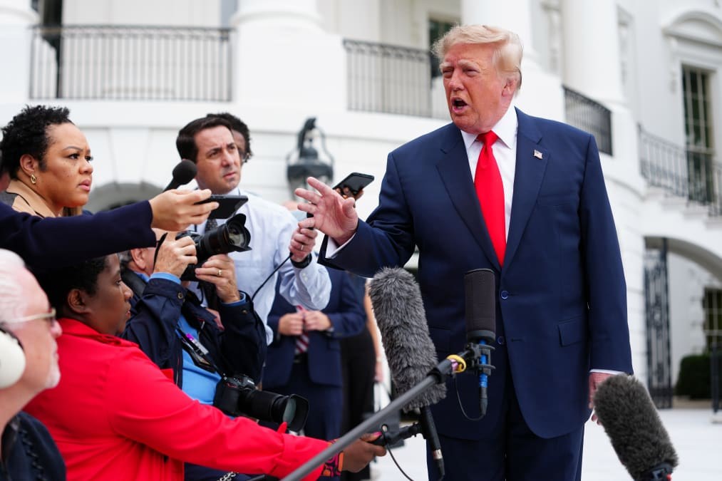 Trump says he is 'going to look at' joining Saudi Arabia in the fight against Iran-backed Houthis after deadly airport strike